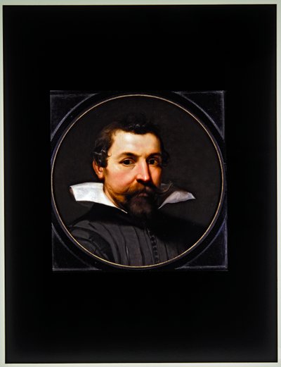 Głowa człowieka (tondo) autorstwa Flemish School