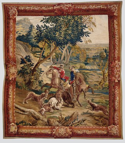 Gobelin myśliwski, prawdopodobnie Bruksela, pierwsza połowa XVIII w. autorstwa Flemish School