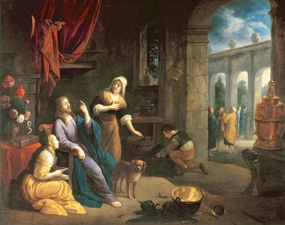 Jezus w domu Marty i Marii autorstwa Flemish School