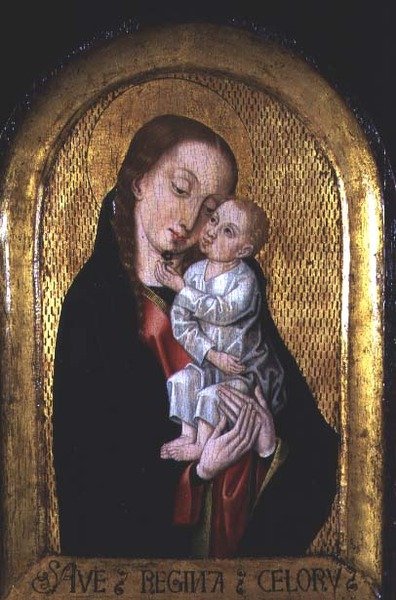 Madonna z Dzieciątkiem z pracowni Mistrza Legendy św. Urszuli (fl.1470-1500) (panel) autorstwa Flemish School