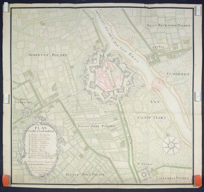 Mapa Sas de Gant i okolic, 1759 autorstwa Flemish School