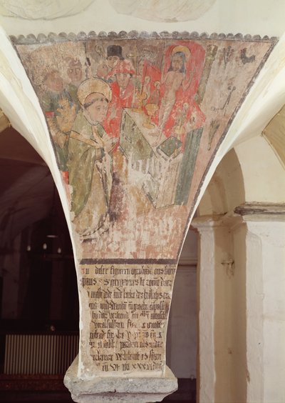 Msza św. Grzegorza, malowidło ścienne z krypty autorstwa Flemish School