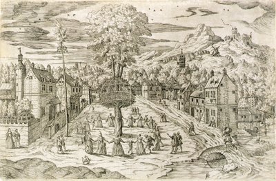 Uroczystość pierwszomajowa (akwaforta) autorstwa Flemish School
