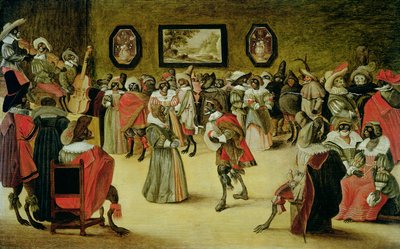 Małpy i koty na balu maskowym, 1632 (zob. 204408) autorstwa Flemish School
