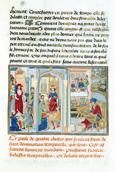 Ms 240 fol.247 Rzeczy światowe, z Le Miroir dHumilite Jeana de Gersona (1363-1429) 1462 autorstwa Flemish School
