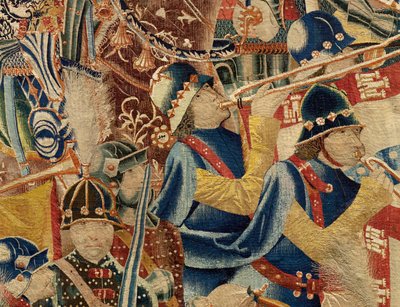 Muzeum Parafialne Gobelinów (Muzeum Parafialne Gobelinów Pastrana). Flamandzki gobelin. Take of Asila (Take of Asila, Assault on Asila, De inname van Arzila). Seria Podboje króla Portugalii Alfonsa I. Turniej. autorstwa Flemish School