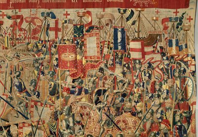 Muzeum Parafialne Gobelinów (Muzeum Parafialne Gobelinów Pastrana). Flamandzki gobelin. Take of Asila (Take of Asila, Assault on Asila, De inname van Arzila). Seria Podboje króla Portugalii Alfonsa I. Turniej. autorstwa Flemish School