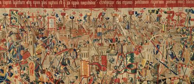 Muzeum Parafialne Gobelinów (Muzeum Parafialne Gobelinów Pastrana). Flamandzki gobelin. Take of Asila (Take of Asila, Assault on Asila, De inname van Arzila). Seria Podboje króla Portugalii Alfonsa I. Turniej. autorstwa Flemish School