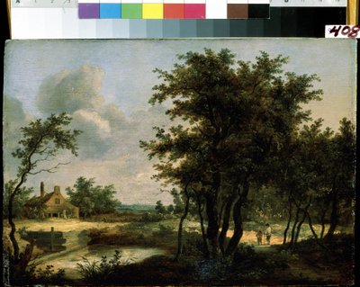 ""Krajobraz holenderskiej wsi"" (Krajobraz holenderski). Anonimowy obraz z XVII-wiecznej szkoły holenderskiej. Muzeum Sztuki Michaiła Kroszyckiego, Sewastopol (Sewastopol) Ukraina autorstwa Flemish School