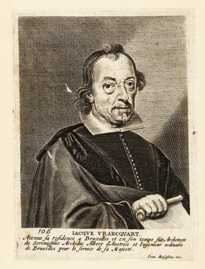 Portret Jacoba Franquarta, flamandzkiego malarza, architekta i grawera autorstwa Flemish School