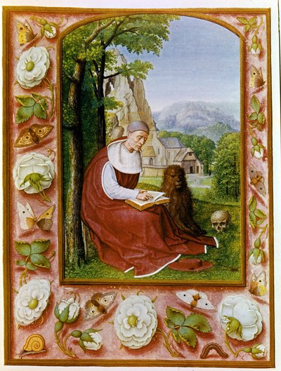 Portret św. Hieronima. Brewiarz Grimani z lat 1490-1510 z Biblioteki Marciana w Wenecji. autorstwa Flemish School