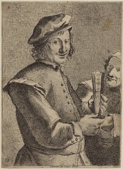 Portret uśmiechniętego młodego mężczyzny autorstwa Flemish School