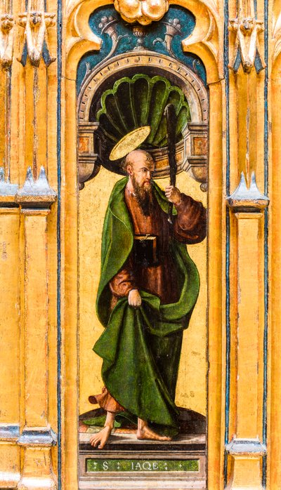 Skrzynia z relikwiarzem, święty Jakub Mniejszy trzymający maczugę autorstwa Flemish School