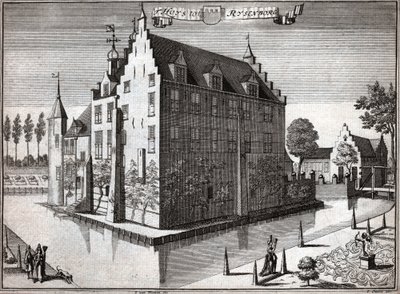 Zamek Rijsenburg. (rytownictwo autorstwa Flemish School