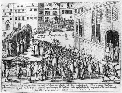 Sceny z hiszpańskiej inkwizycji w Gandawie, czerwiec 1578 r. autorstwa Flemish School