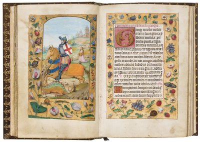Św. Jerzy, ilustracja z „Księgi godzin według użycia Sarum”, ok. 1500 (welin) autorstwa Flemish School