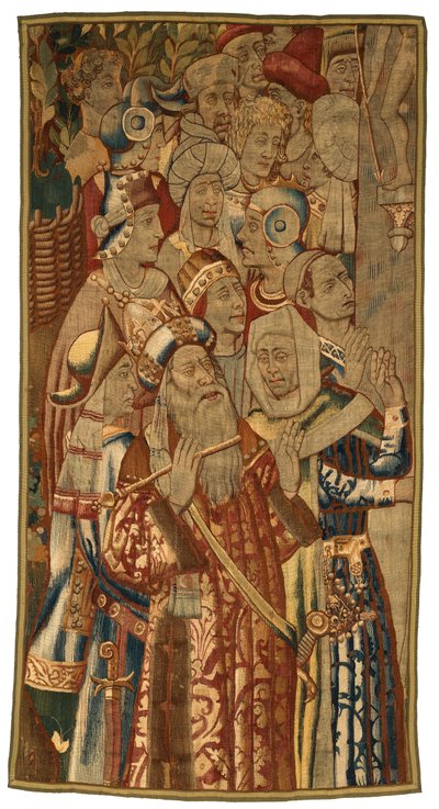 Gobelin, Zgromadzenie Żydowskie, wykonany we Flandrii, Belgia, prawdopodobnie połowa XV w. (wełna) autorstwa Flemish School