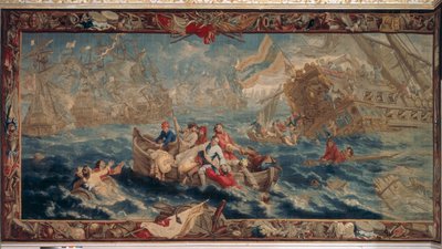 Bitwa pod La Hogue, maj 1692, z serii Nauka wojskowa, Warsztat Judocusa de Vos, c.1715-24 autorstwa Flemish School