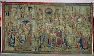 Śmierć dziecka i króla obiecane zwycięstwo, Gobelin Dawida i Batszeby, ok. 1510-15 autorstwa Flemish School