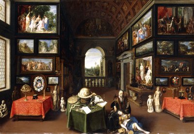 Wnętrze Galerii Obrazów z Personifikacjami Malarstwa i Rysunku, ok. 1630 autorstwa Flemish School