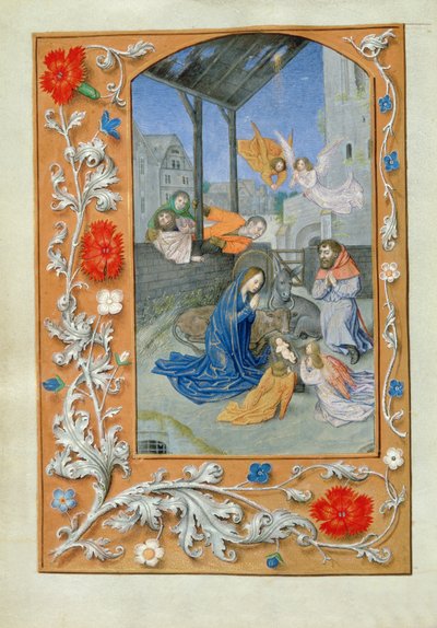 Narodzenia, ok. 1480 (pergamin) autorstwa Flemish School