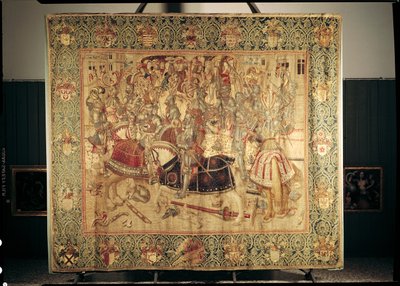 Turniej, gobelin na krośnie pionowym z warsztatu brukselskiego, ok.1497 autorstwa Flemish School