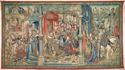 Uriasz Hetyta wysłany na śmierć, gobelin Dawida i Batszeby, ok. 1510-15 autorstwa Flemish School
