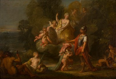 Wenus dająca ramiona Eneaszowi, ok. 1400-1699 (olej, płótno i panel) autorstwa Flemish School