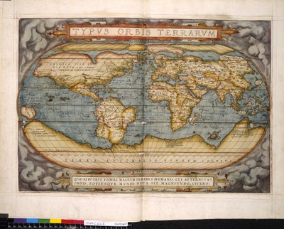 Mapa świata, Theatrum Orbis Terrarum, autorstwa Abrahama Orteliusa autorstwa Flemish School