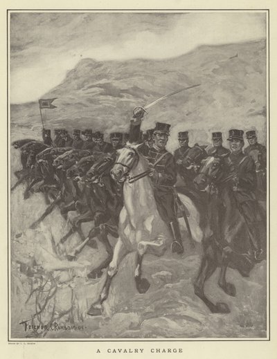 Szarża kawalerii autorstwa Fletcher C. Ransom