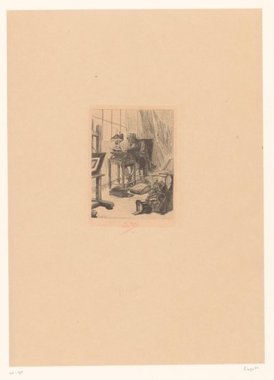 Oude man leest in een studeerkamer Sztuka współczesna Czytanie Grimuaru Bibliofil z przeszłości autorstwa Félicien Rops (signed by artist)