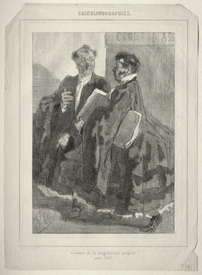 Krynolinografie (kostium magistratu zaproponowany na 1857 r.) autorstwa Félicien Rops