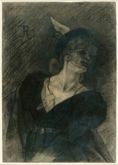 Kobieta w okularach. Dama z Lorgnetą, ok. 1930 r. 1870. autorstwa Félicien Rops