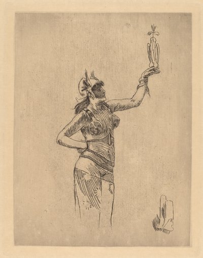 Falconer La fauconniere. autorstwa Félicien Rops