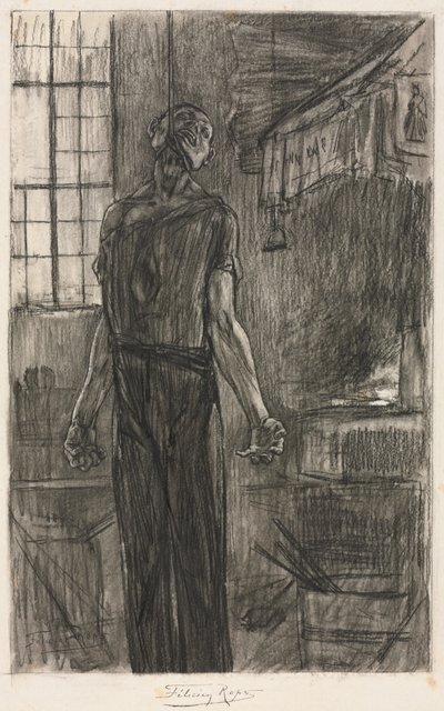 Wisielec w kuźni, ok. 1930 r. 1880. autorstwa Félicien Rops