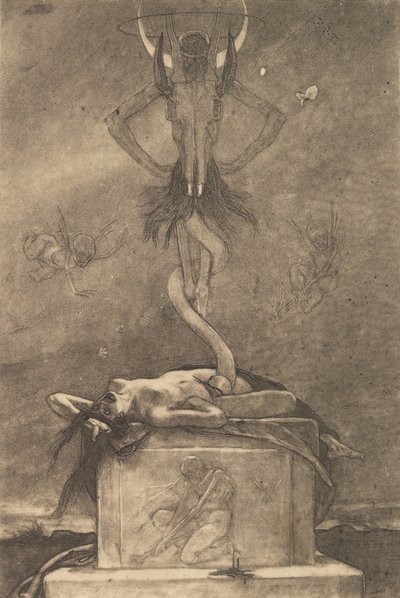 Ofiara, z The Satanic Ones, ca. 1882 r., ok. 1882 r. 1882. autorstwa Félicien Rops