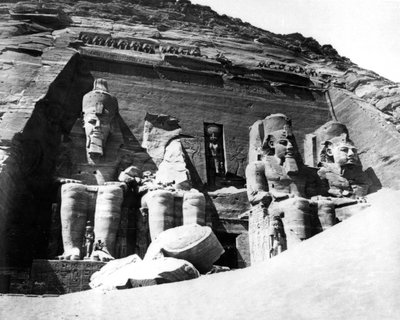 Świątynia Abu Simbel, Nubia, Egipt, 1878 autorstwa Félix Bonfils