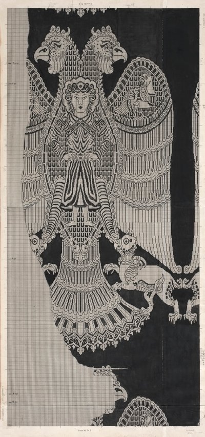 Schematyczny rysunek Buyid Silk (1962.264) autorstwa Félix Guichert