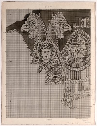 Schematyczny rysunek Buyid Silk (1962.264) autorstwa Félix Guichert