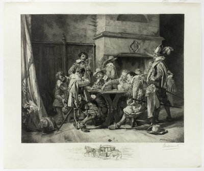 Partie perdue (Karty do gry Żołnierze) autorstwa Félix Henri Bracquemond