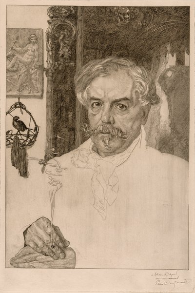 Portret Edmonda de Goncourta autorstwa Félix Henri Bracquemond