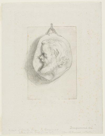 Portret profilowy Charlesa Meryona autorstwa Félix Henri Bracquemond