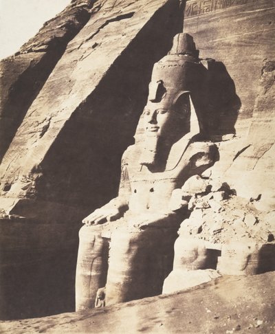 Abou Sembil, Grand Spéos - Kolosalne Posągi, Trzy Czwarte Widoki, 1851-52. autorstwa Félix Teynard
