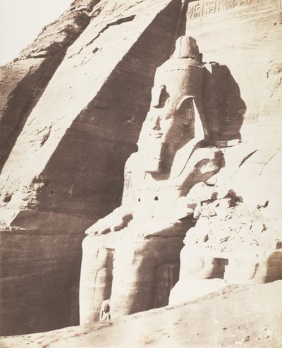 Abou Sembil, Grand Spéos - Kolosalne Posągi, Widoki Trzy Czwarte, 1851-52, wydrukowane 1853-54. autorstwa Félix Teynard