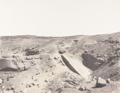 Aswan Syene, Kamieniołomy granitu - starożytny system wydobywczy, 1851-52, wydrukowany w latach 1853-54. autorstwa Félix Teynard