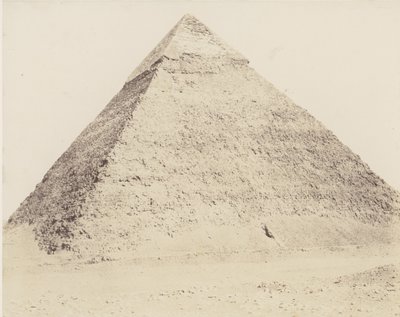 Nekropolia Dżizeh w Memfis, Piramida Chefrena, 1851-52, wydrukowana w latach 1853-54. autorstwa Félix Teynard