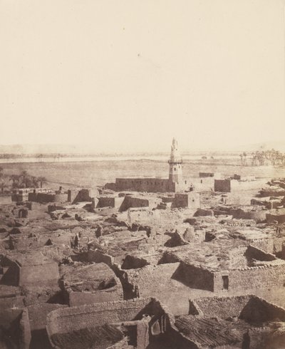 Edfu, Ogólny Aspekt Miasta Widziany z Centralnej Platformy Py..., 1851-52, wydruk 1853-54. autorstwa Félix Teynard