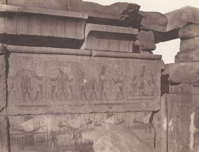 Teby Karnackie, Pałac - Budowa Granitu - Rzeźbiona Dekoracja..., 1851-52, druk 1853-54. autorstwa Félix Teynard