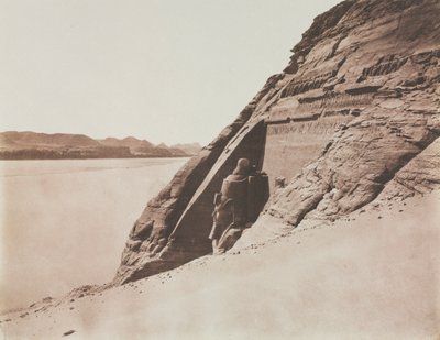 Duży Speos - Widok z Świątyni Ramzesa II, Abu Simbel, 1851-1852. autorstwa Félix Teynard
