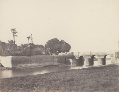 Syout, Pont Sur le Grand Canal, 1851-52, druk 1853-54. autorstwa Félix Teynard